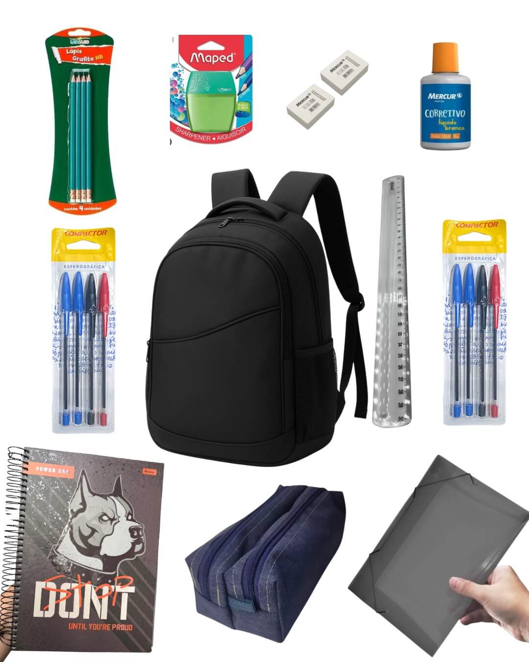 Kit Material Escolar Completo Universitário Ensino Médio Masculino Menino