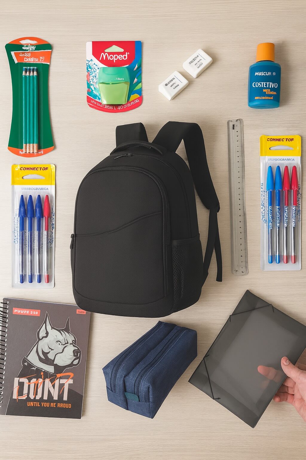 Kit Material Escolar Completo Universitário Ensino Médio Masculino Menino - Imagem 2